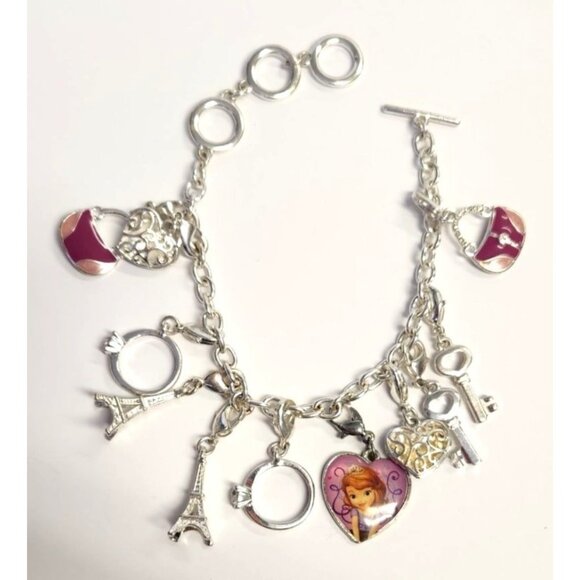 Silver Tone Charm Bracelet - Disney Princess - Picture 1 of 5